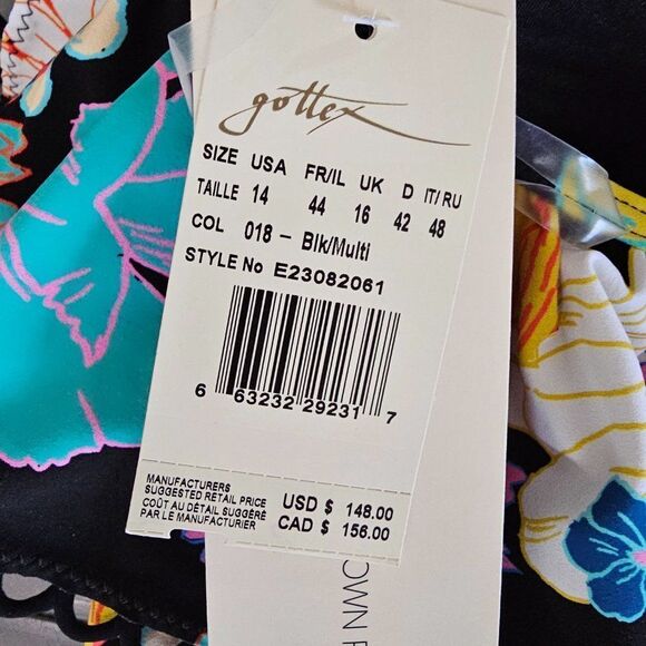 Profile by Gottex Women's Rising Sun One Shoulder One-Piece Swimsuit Size 14 - Picture 9 of 10